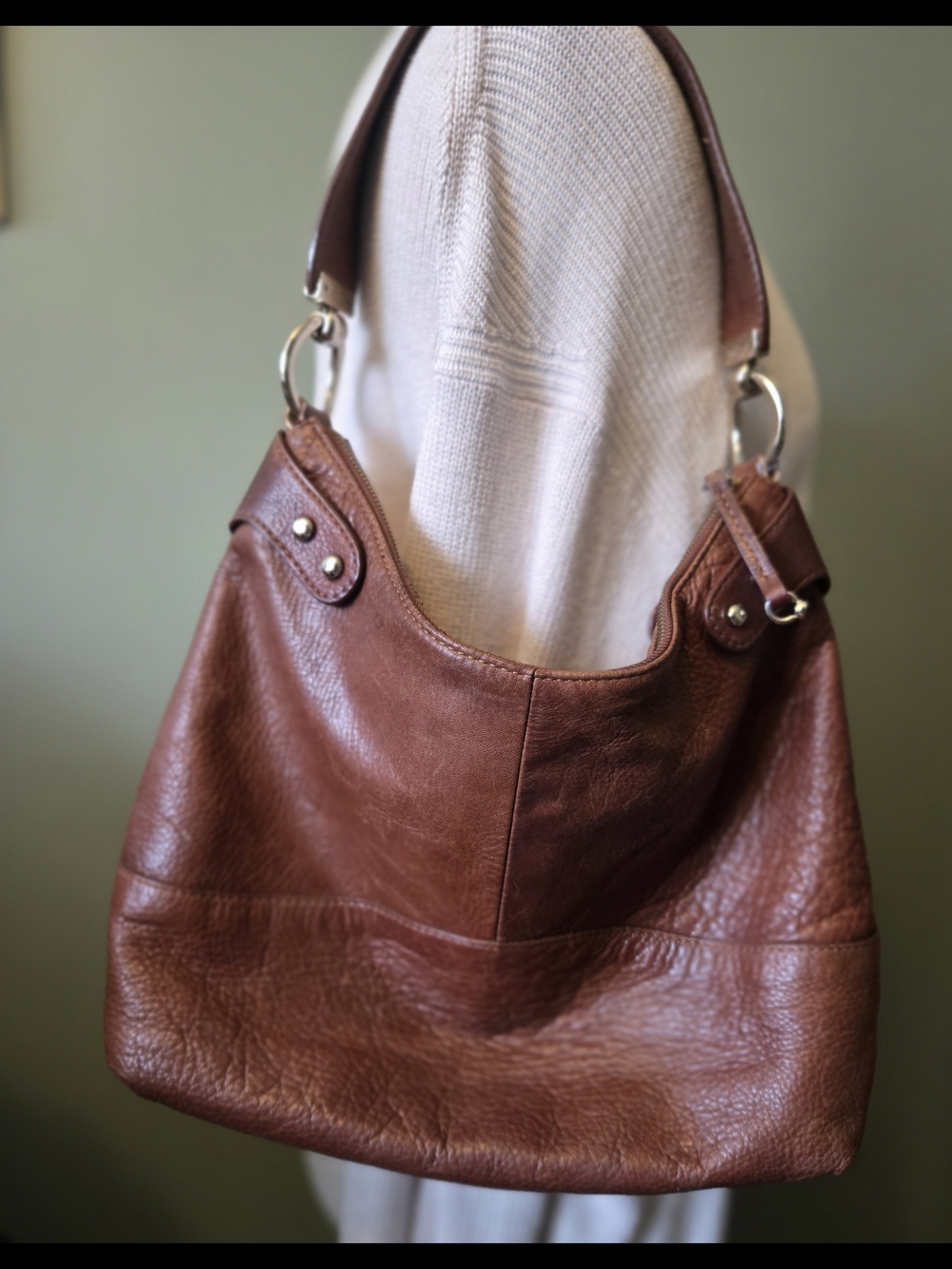 Etienne Aigner Leather Hobo Shoulder Bag